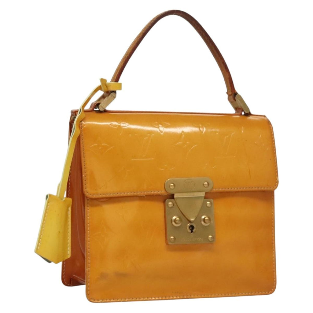 LOUIS VUITTON Monogram Vernis Spring Street Bag Lime Yellow M91068 BA4452