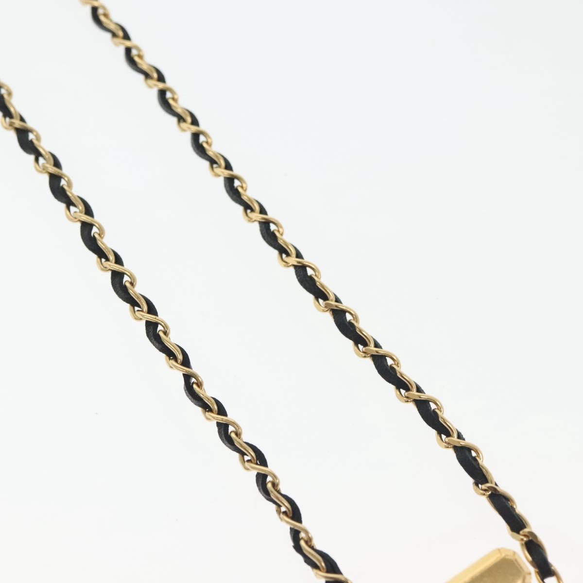 CHANEL COCO Mark Perfume Necklace metal Gold CC BA4482