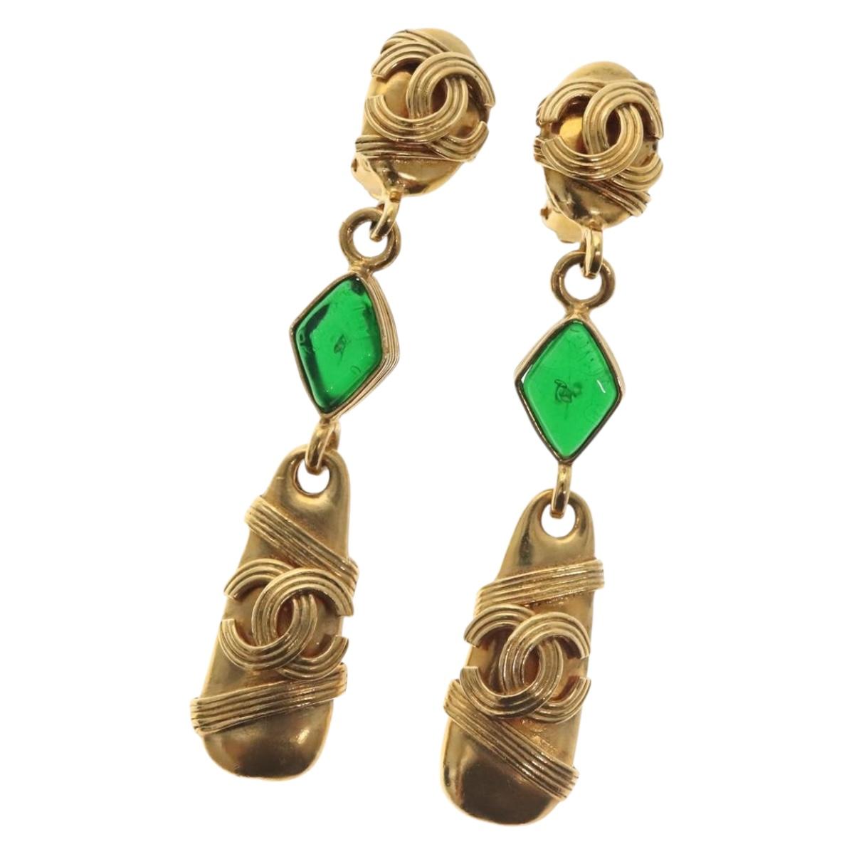CHANEL COCO Mark Gripoa Earring metal Gold CC BA4542V