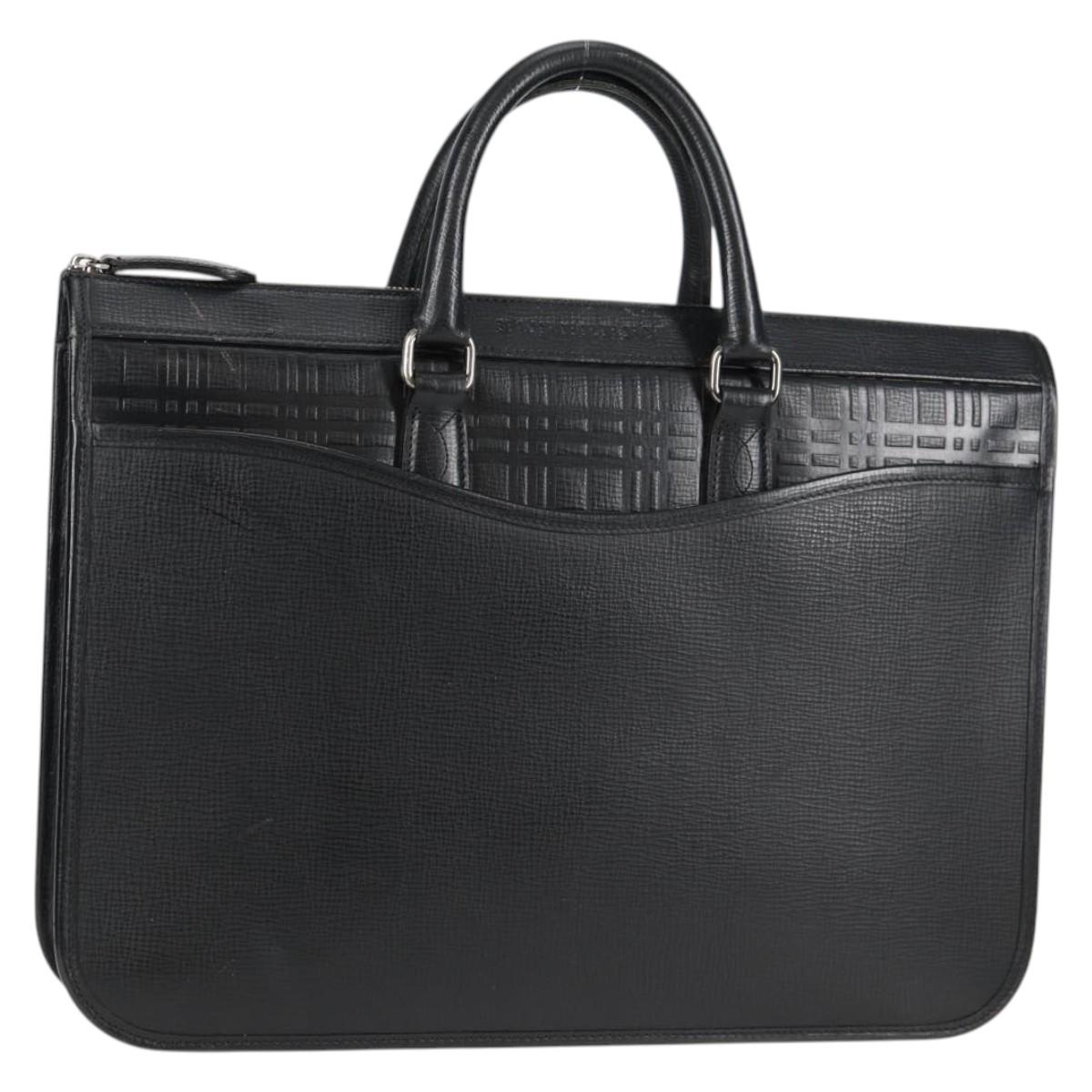 BURBERRY Business Bag Leather Black BA4581