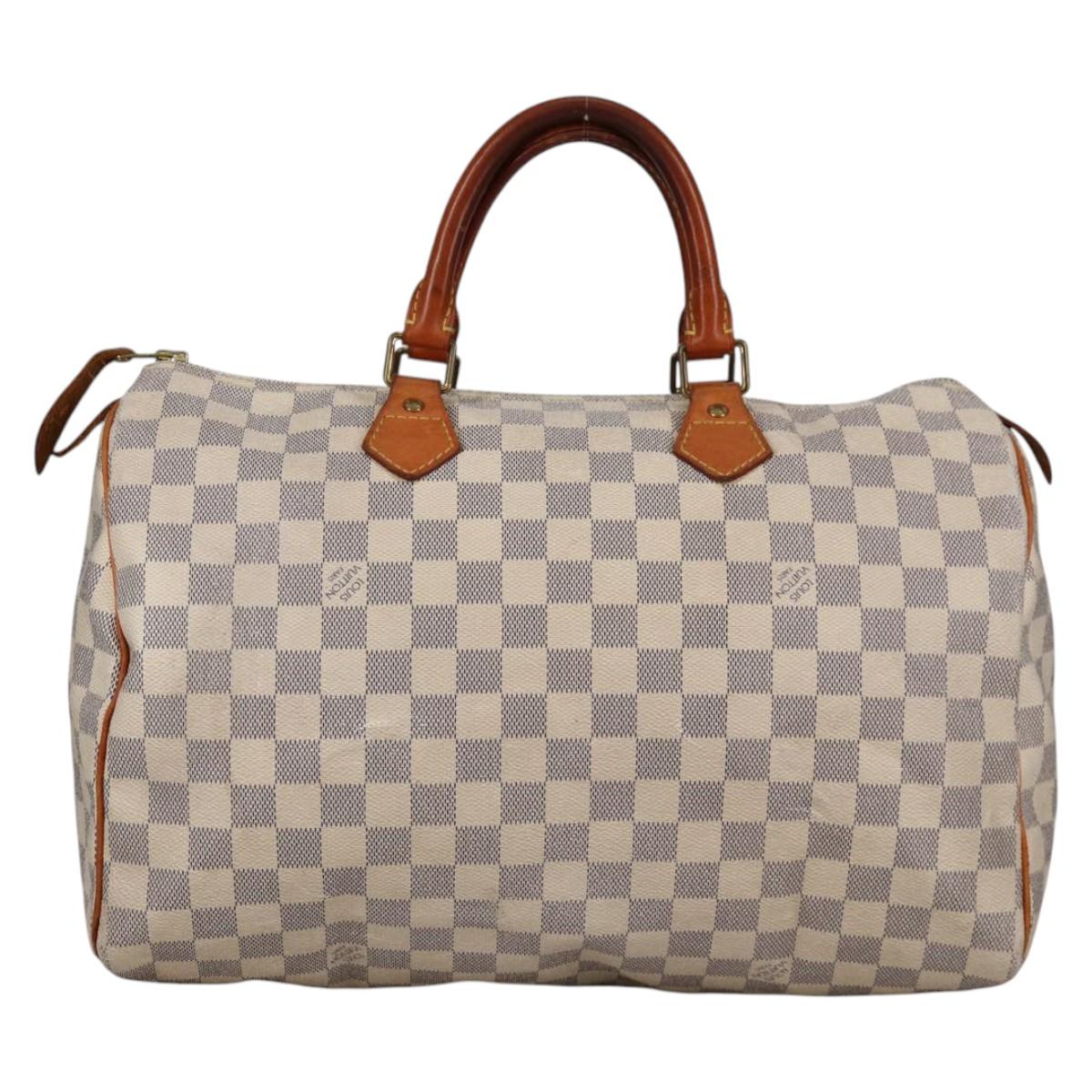 LOUIS VUITTON Damier Azur Speedy 35 Hand Bag N41535 LV BA5077