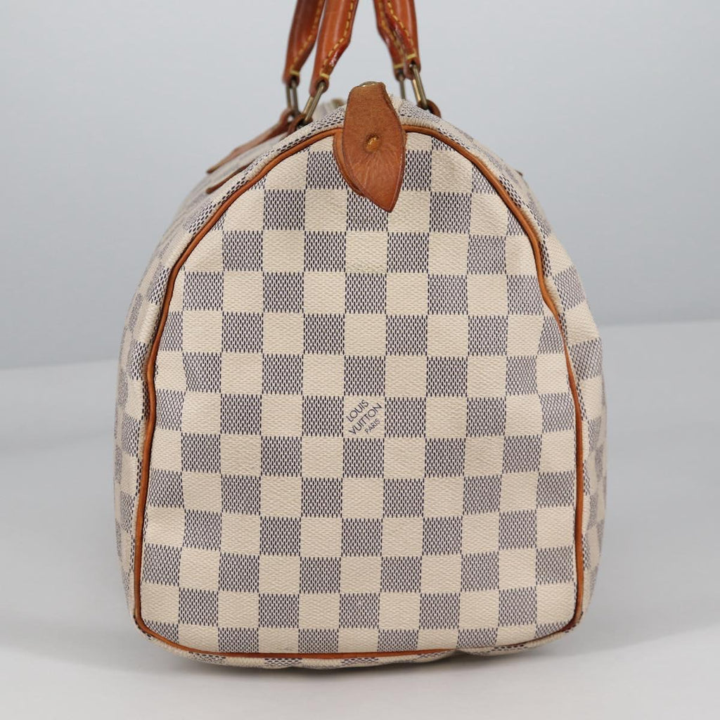 LOUIS VUITTON Damier Azur Speedy 35 Hand Bag N41535 LV BA5077