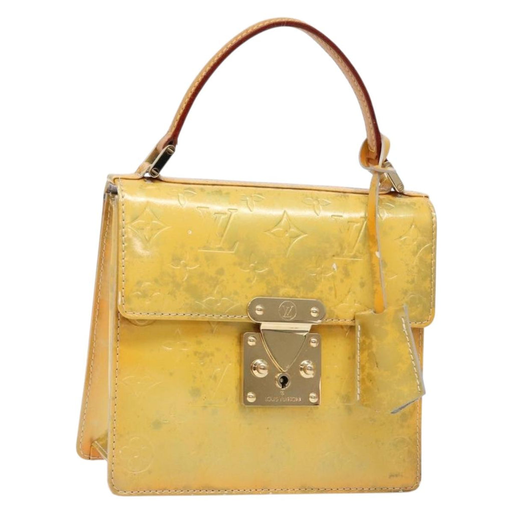 LOUIS VUITTON Monogram Vernis Spring Street Hand Bag Gris M91029 LV BA5415