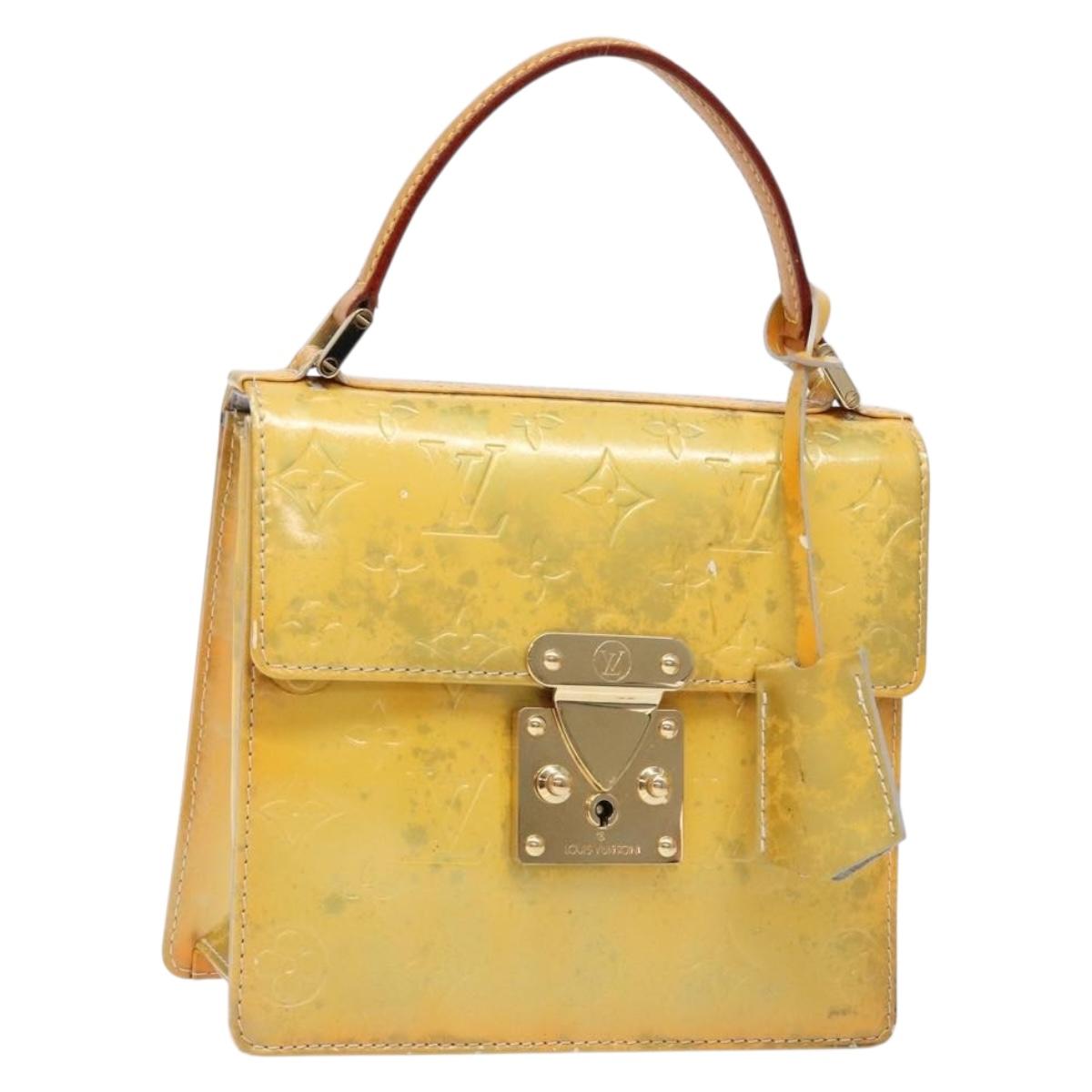 LOUIS VUITTON Monogram Vernis Spring Street Hand Bag Gris M91029 LV BA5415