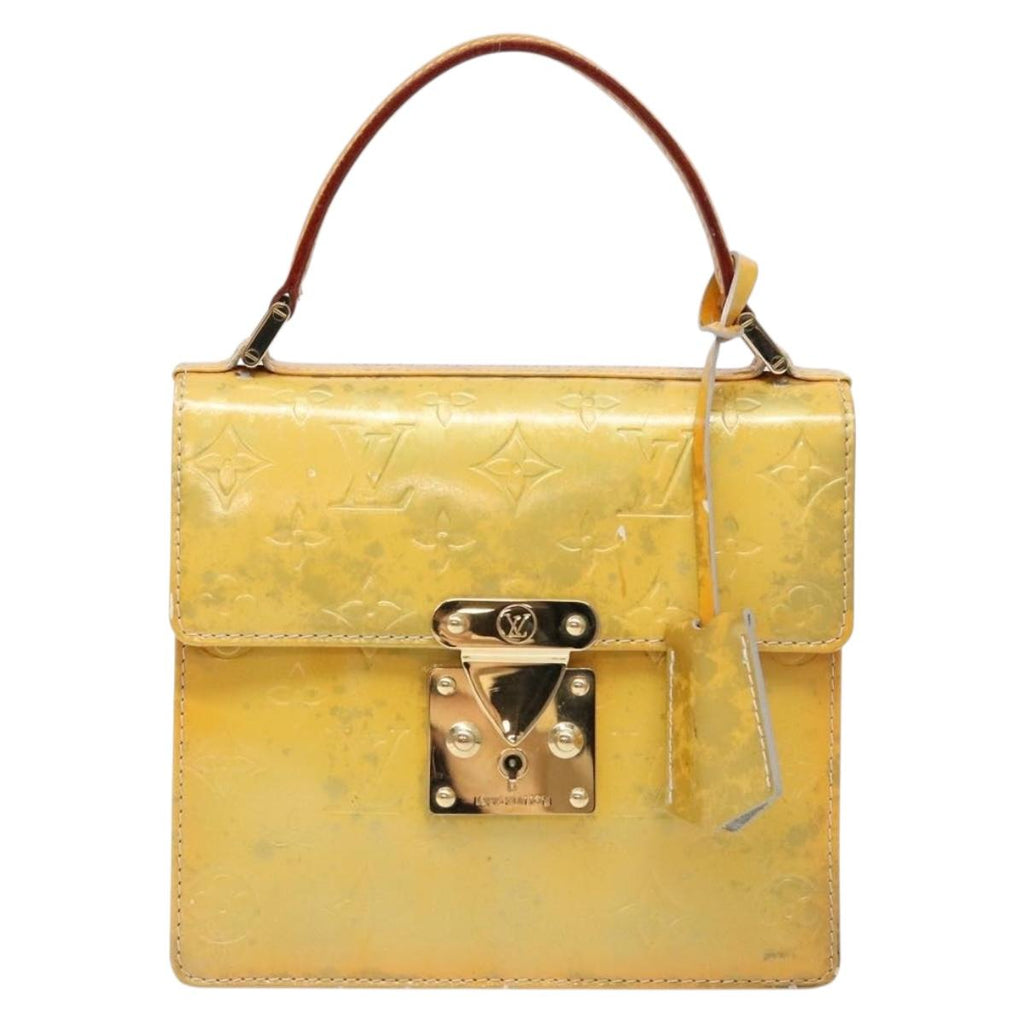 LOUIS VUITTON Monogram Vernis Spring Street Hand Bag Gris M91029 LV BA5415