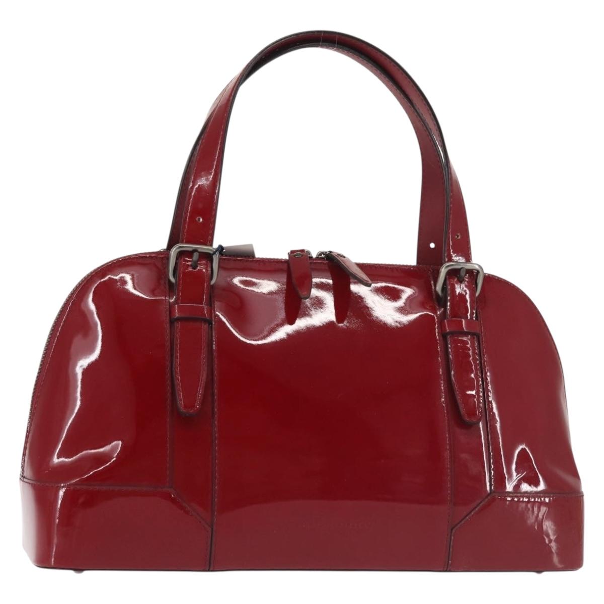 BURBERRY Hand Bag Enamel Red BA5721
