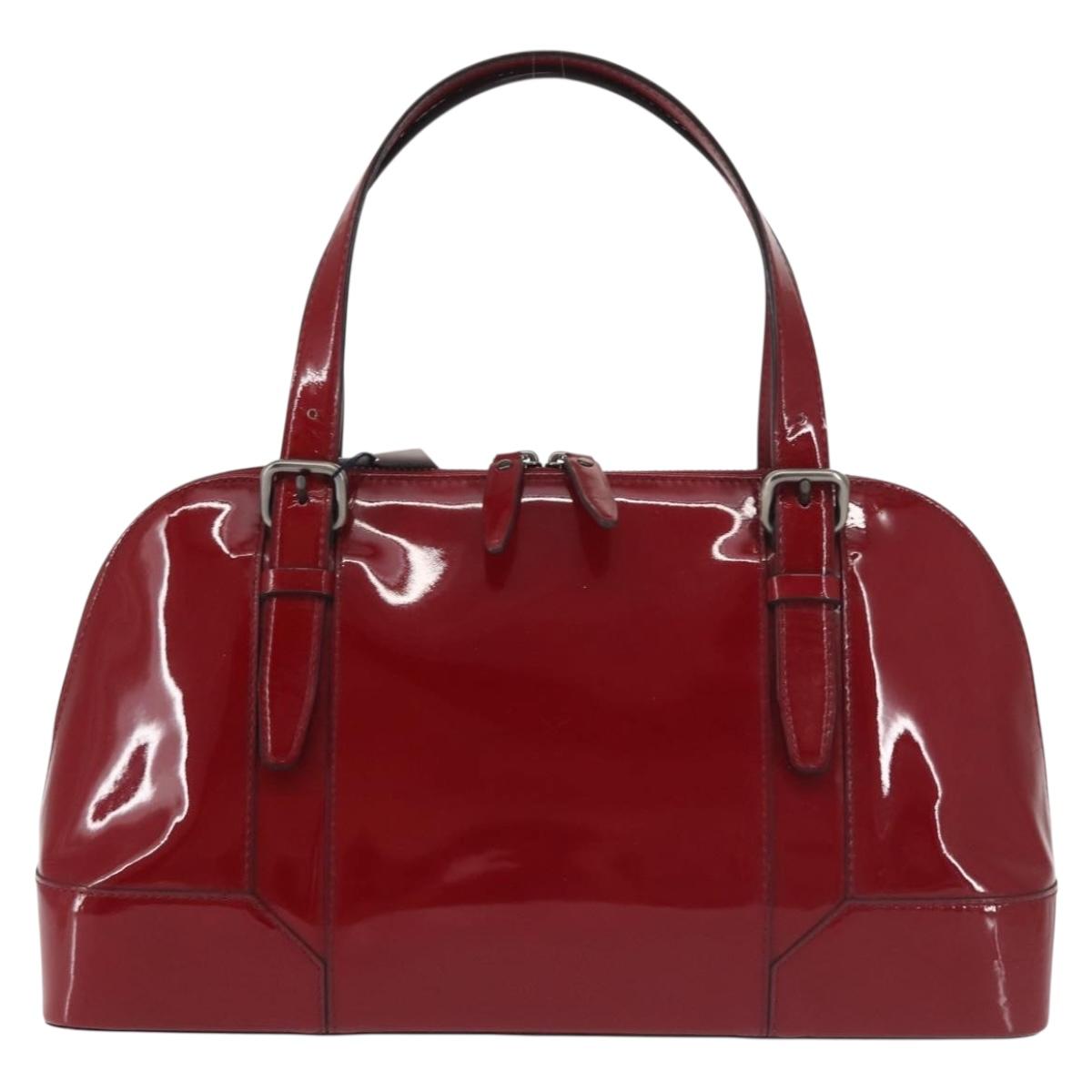 BURBERRY Hand Bag Enamel Red BA5721