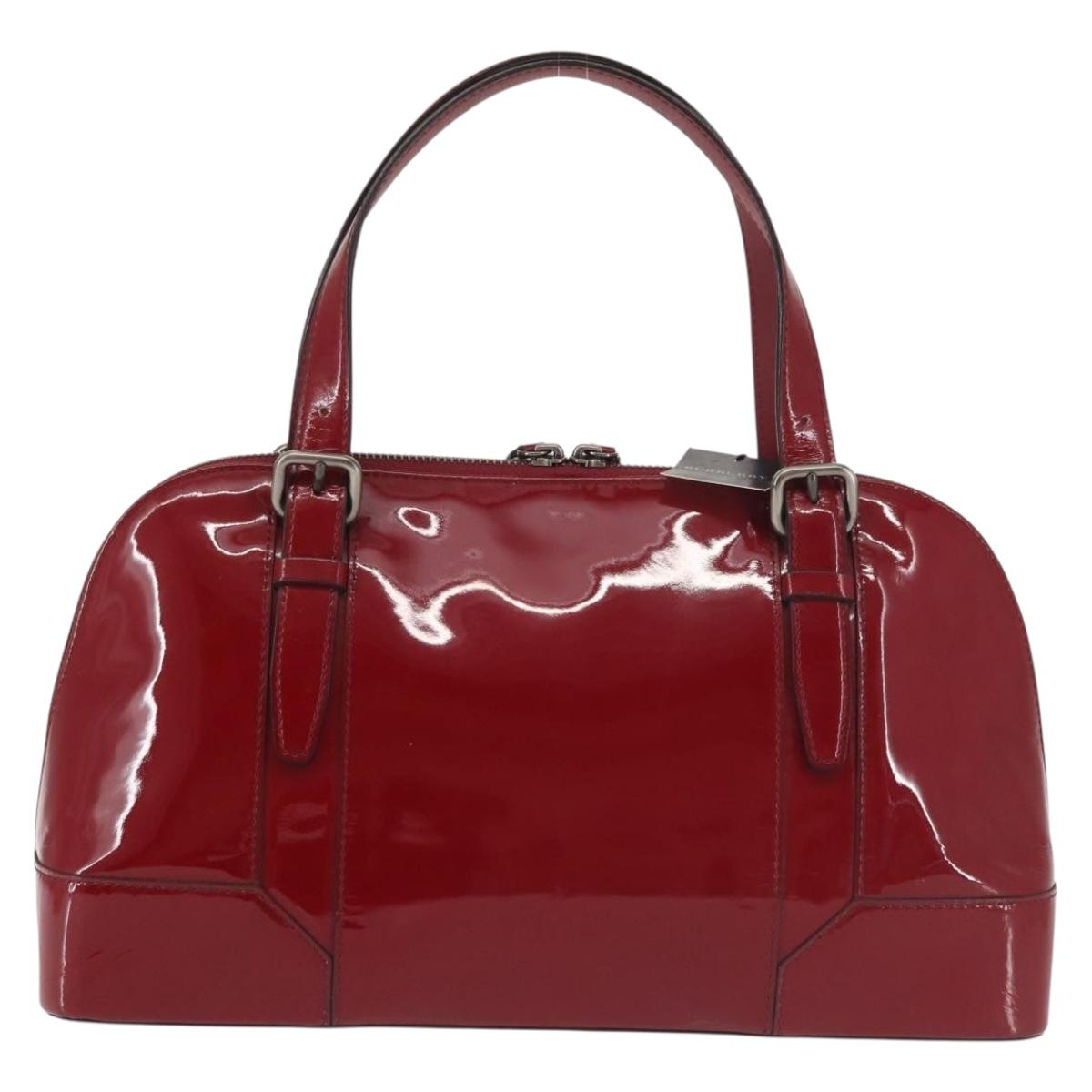 BURBERRY Hand Bag Enamel Red BA5721