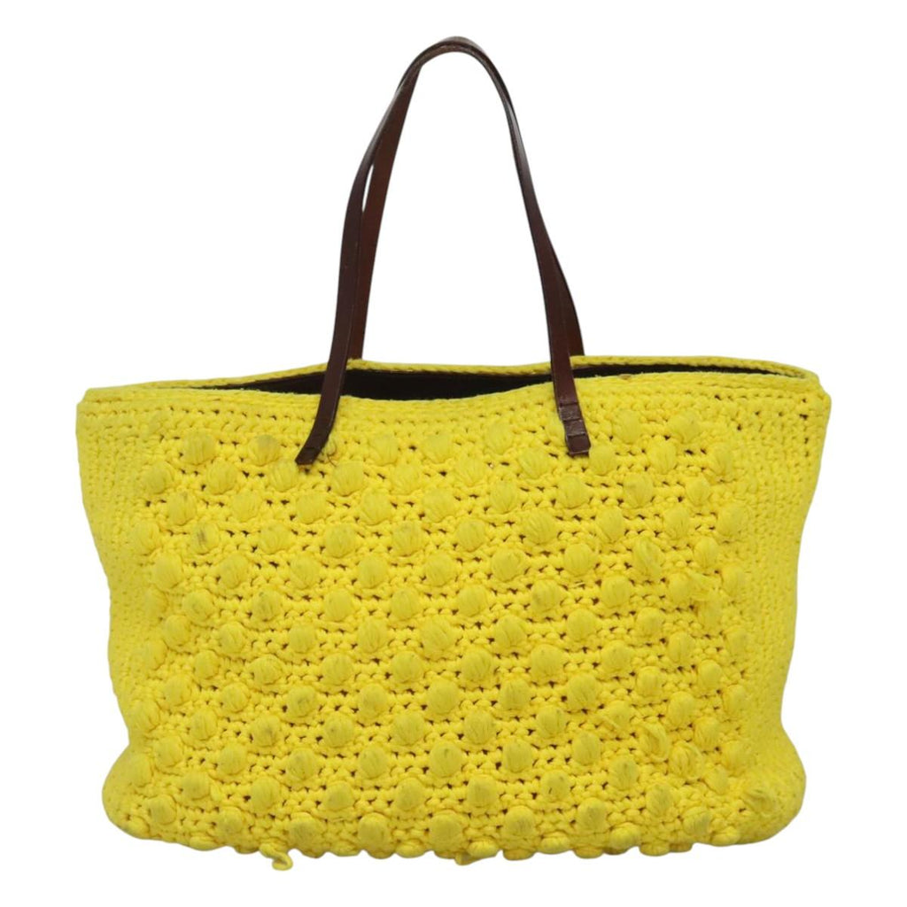 FENDI Shoulder Bag Wool Yellow BD1221