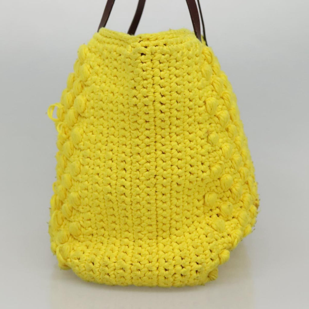 FENDI Shoulder Bag Wool Yellow BD1221