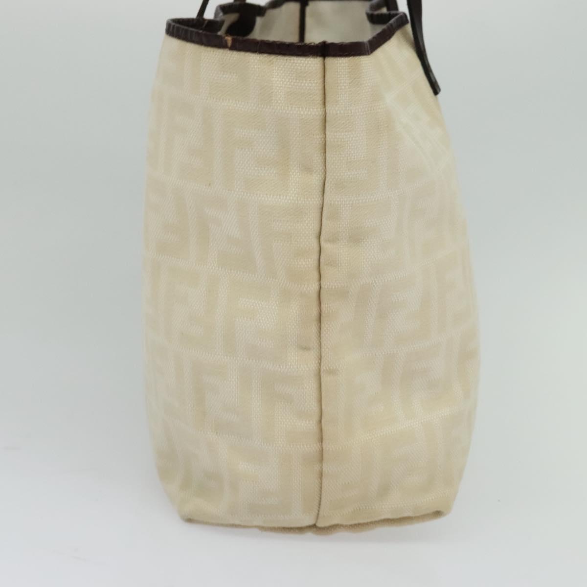 FENDI Zucca Canvas Tote Bag White Silver BD1245