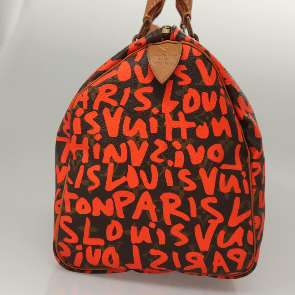 LOUIS VUITTON Monogram Graffiti Speedy 30 Hand Bag Orange M93705 BD1557AM