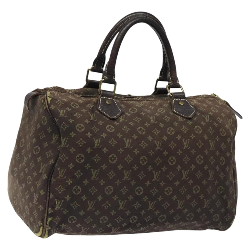 LOUIS VUITTON Monogram Mini Lin Speedy 30 Bag Brown Ebene M95224 LV BD1922