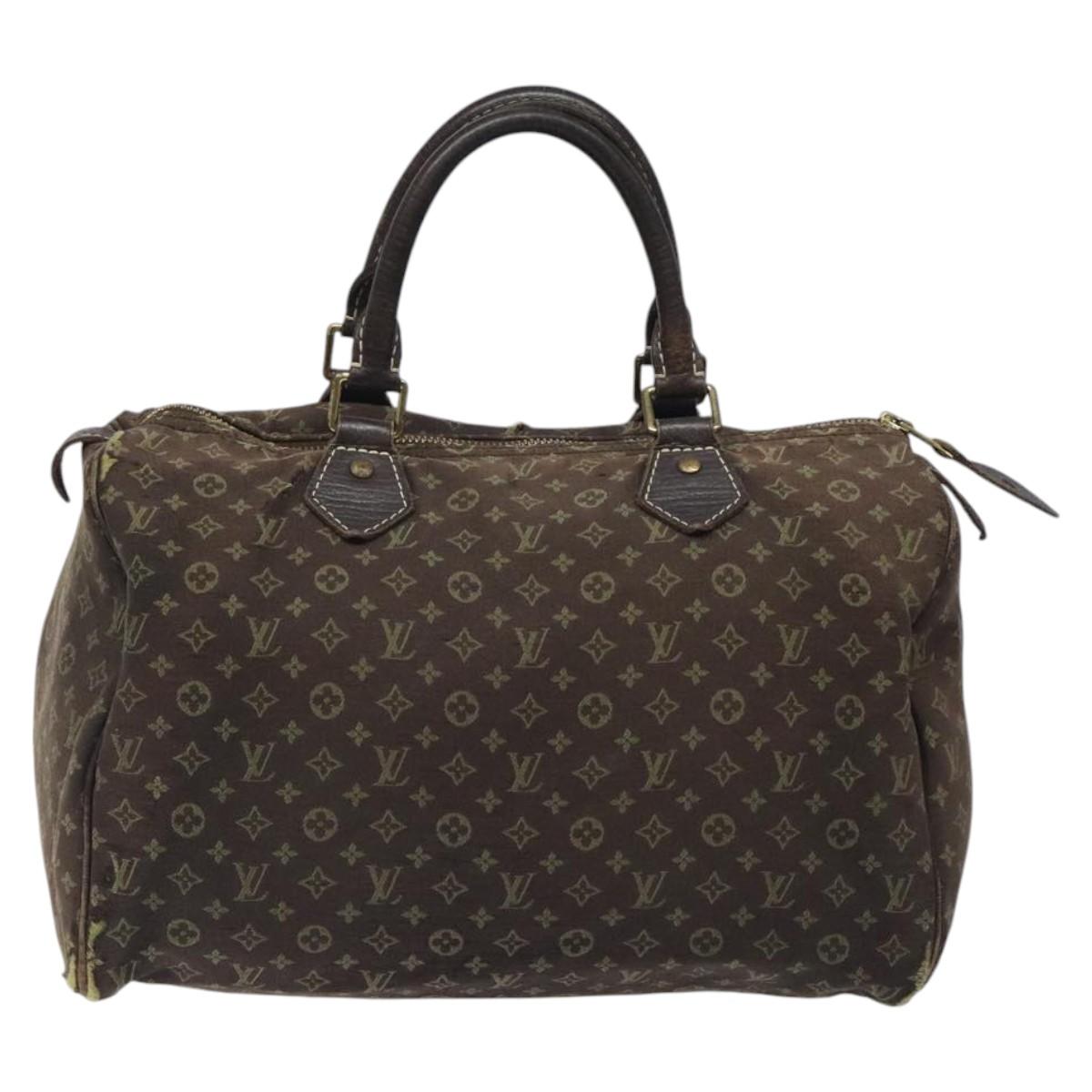 LOUIS VUITTON Monogram Mini Lin Speedy 30 Bag Brown Ebene M95224 LV BD1922