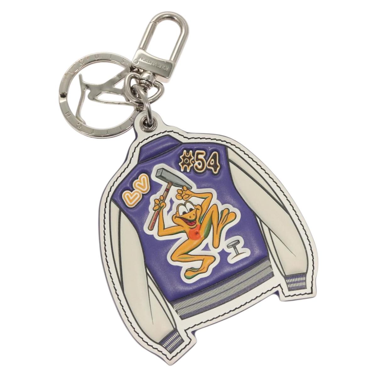 LOUIS VUITTON Porte Cles Varsity Jacket Key Ring Purple MP3385 LV BD1990