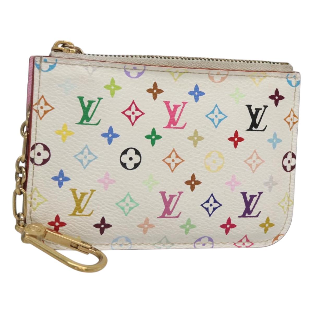 LOUIS VUITTON Monogram Multicolor Pochette Cles NM White M93734 LV BD2068