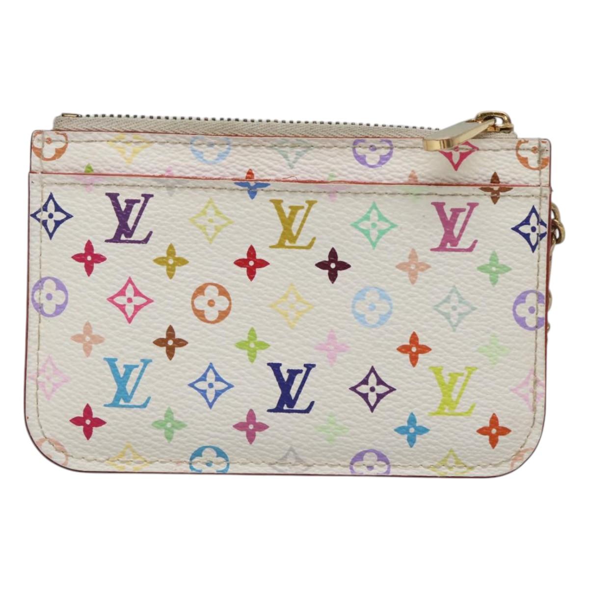 LOUIS VUITTON Monogram Multicolor Pochette Cles NM White M93734 LV BD2068