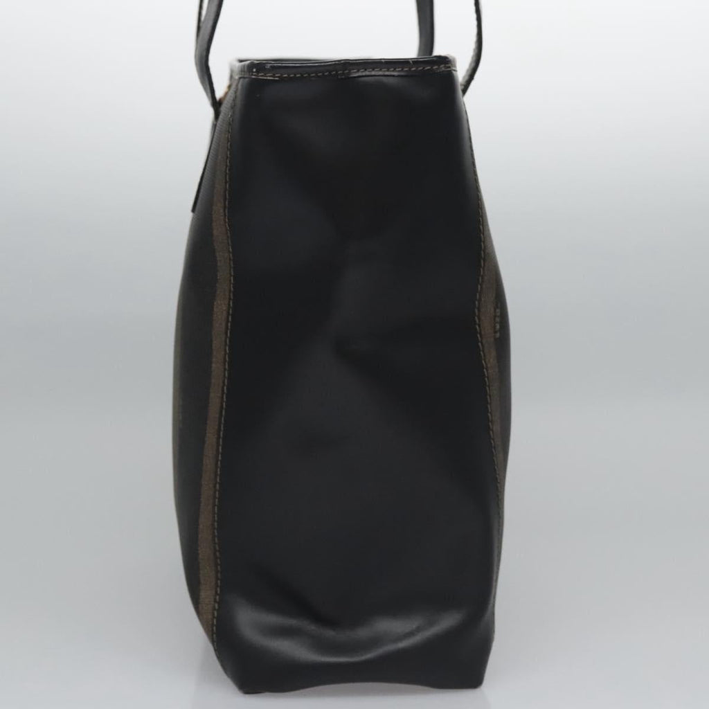 FENDI Pecan Canvas Tote Bag Brown Black BD578