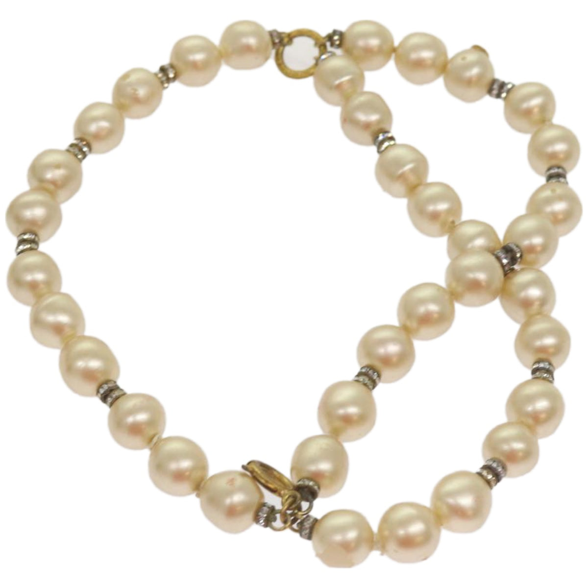 CHANEL Pearl Bracelet metal White CC bs12272