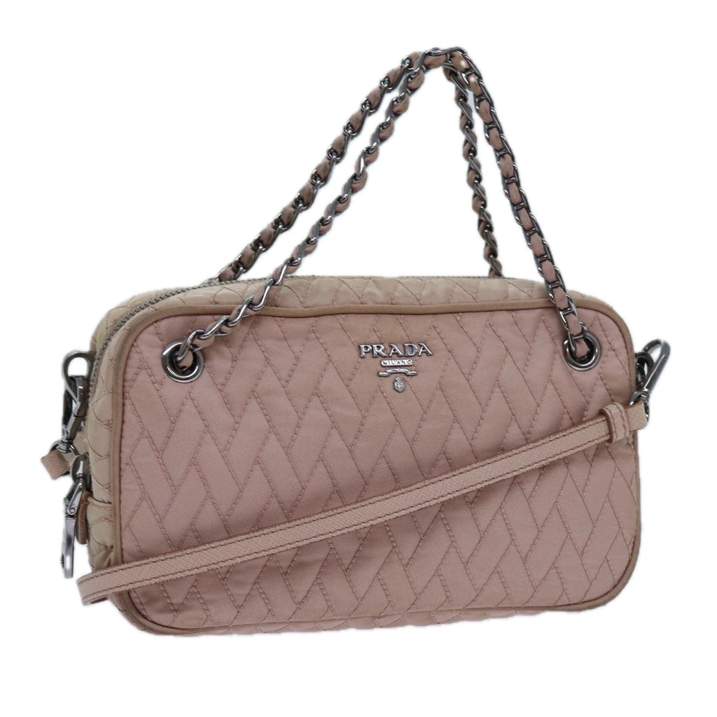 PRADA Quilted Hand Bag Nylon 2way Pink bs13603