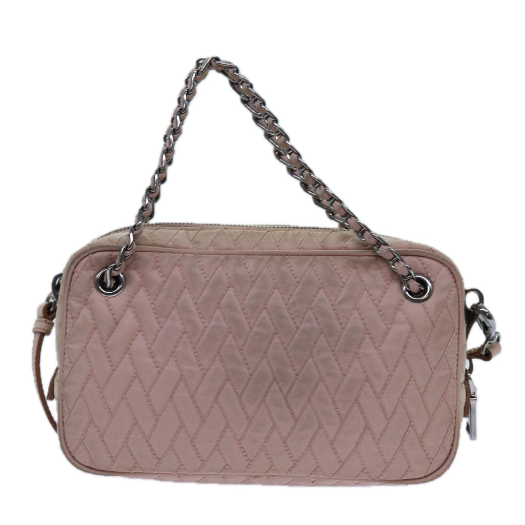 PRADA Quilted Hand Bag Nylon 2way Pink bs13603