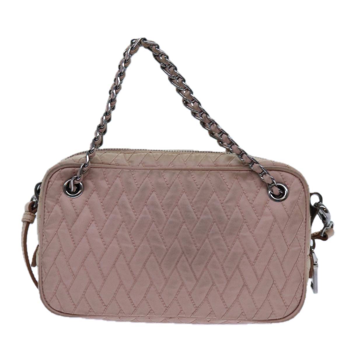 PRADA Quilted Hand Bag Nylon 2way Pink bs13603