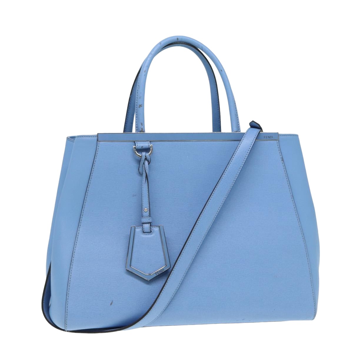 FENDI Hand Bag Leather 2way Blue bs16088