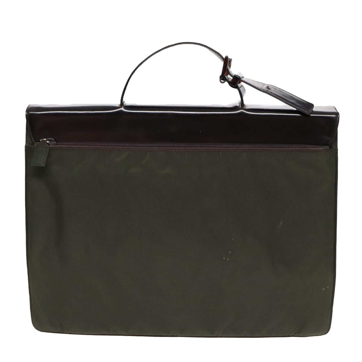 PRADA Business Bag Nylon Khaki Silver bs16524