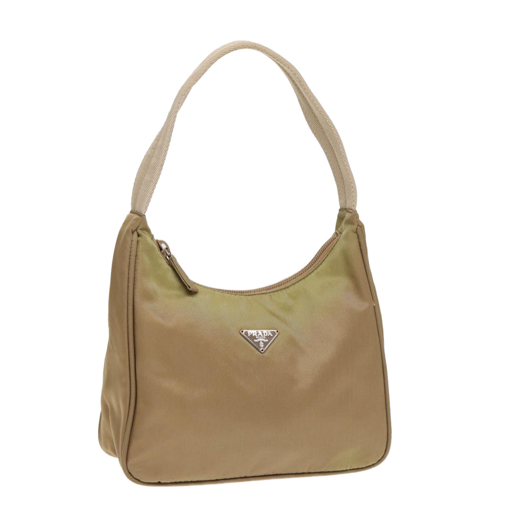PRADA Hand Bag Nylon Beige bs16825