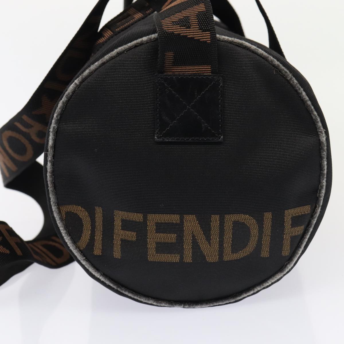 FENDI Hand Bag Canvas 2way Black Brown bs16831