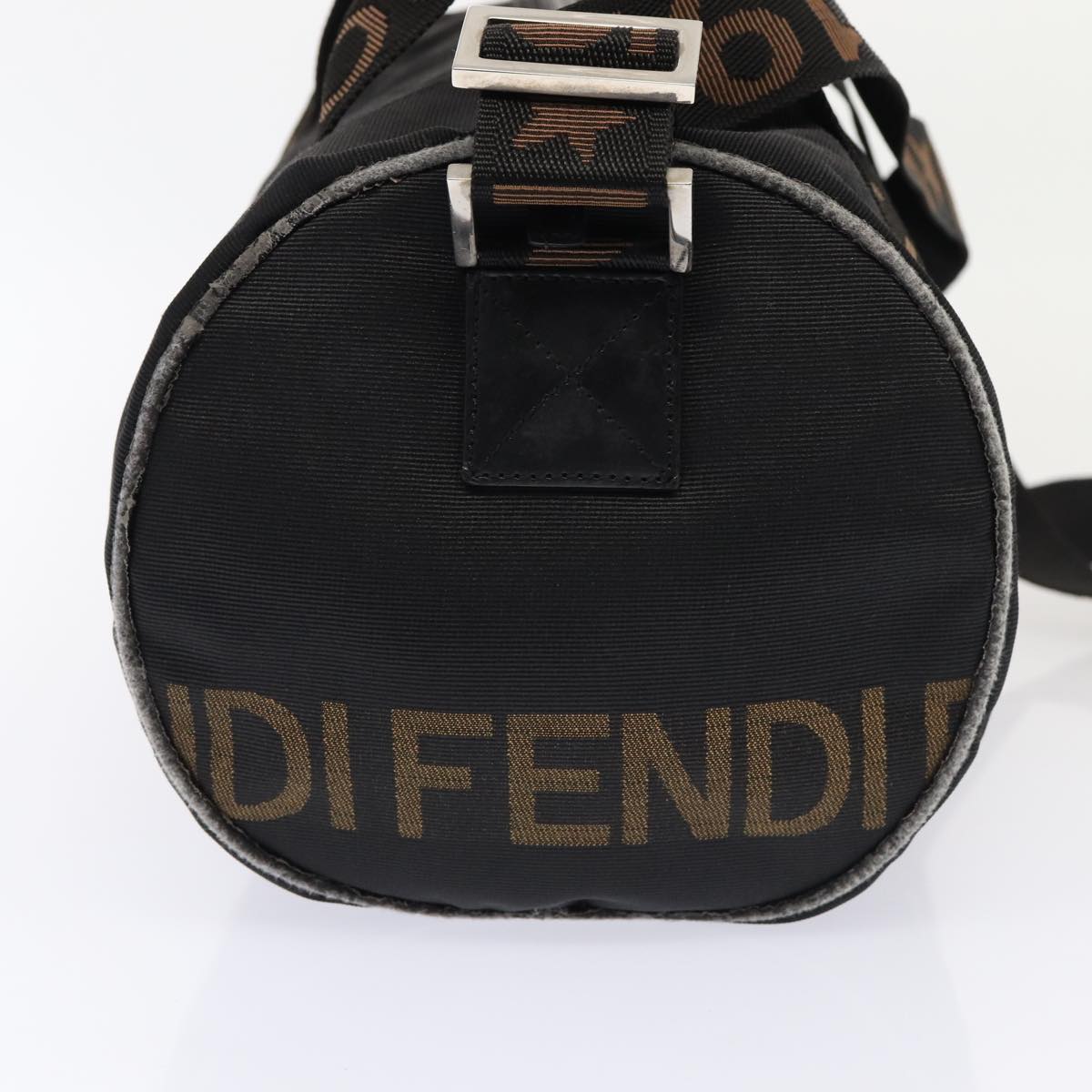 FENDI Hand Bag Canvas 2way Black Brown bs16831