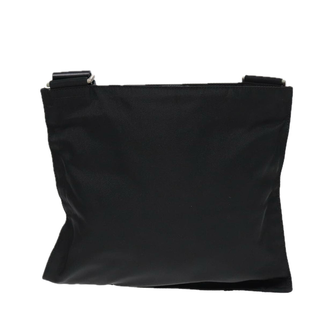 PRADA Shoulder Bag Nylon Black Silver bs17219