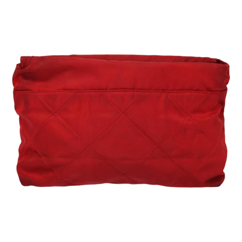 PRADA Pouch Nylon Red Silver bs17235