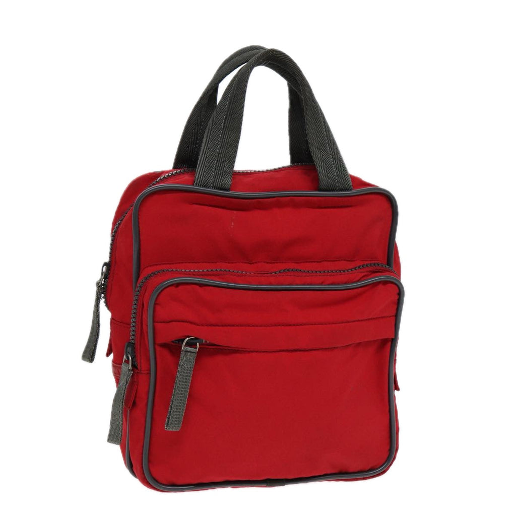 PRADA Sports Hand Bag Nylon Red Silver bs17237