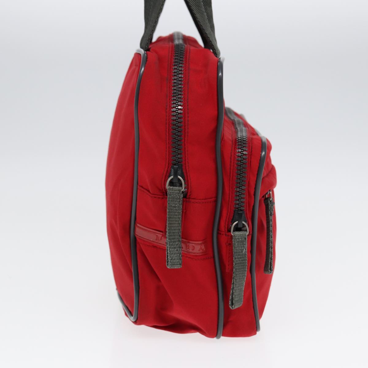 PRADA Sports Hand Bag Nylon Red Silver bs17237