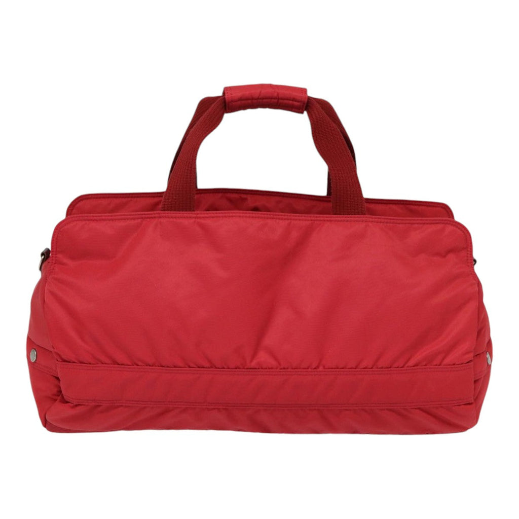 BURBERRY Blue Label Boston Bag Nylon 2way Red Silver bs17480