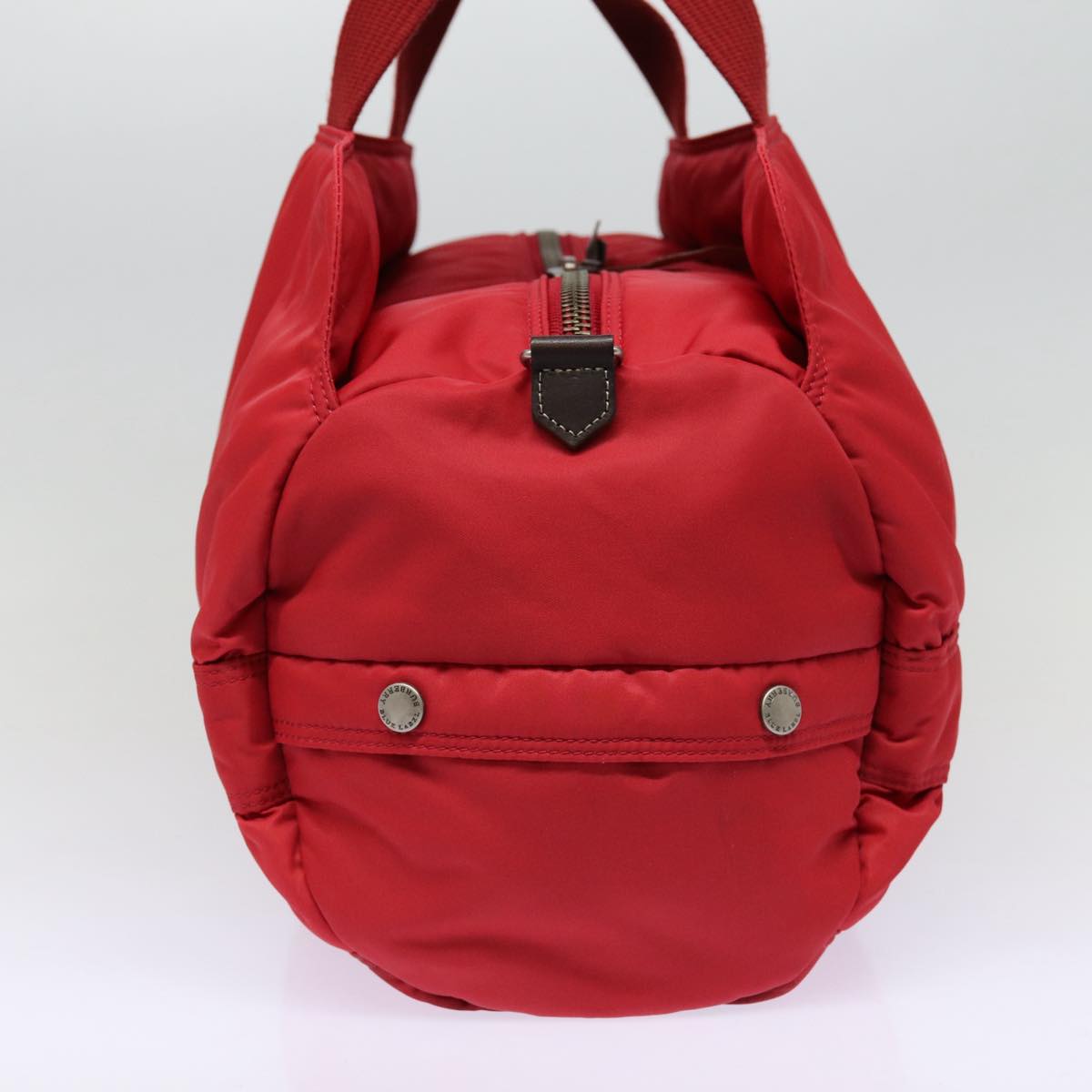 BURBERRY Blue Label Boston Bag Nylon 2way Red Silver bs17480