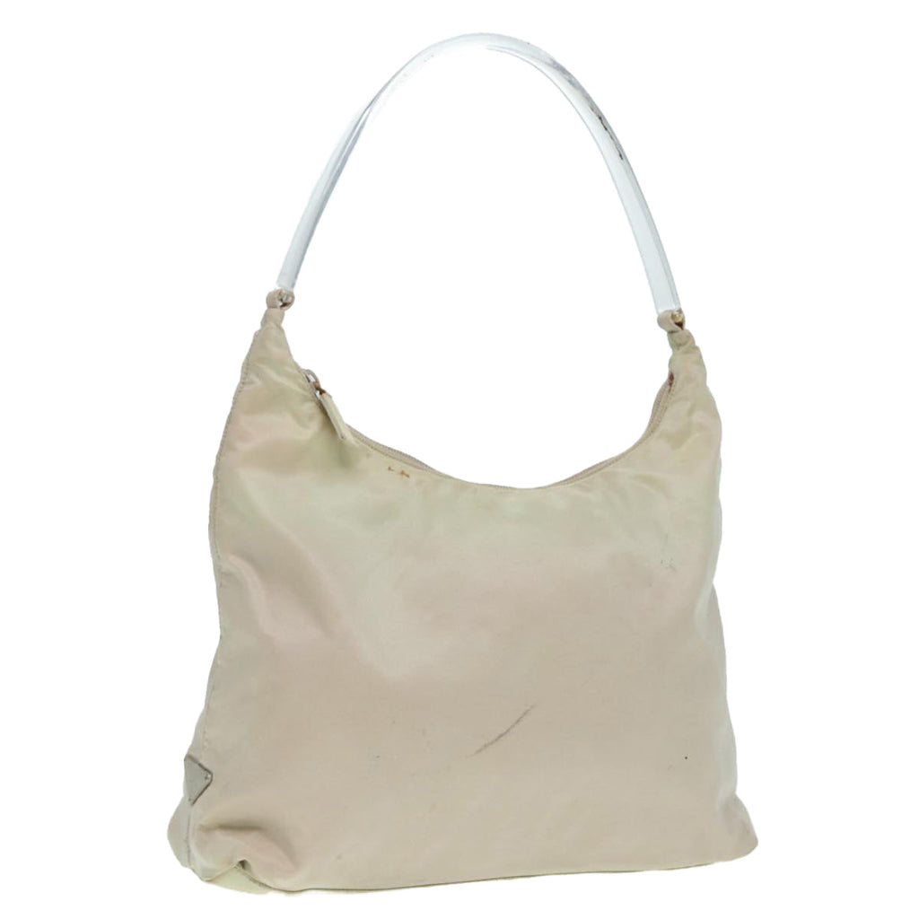 PRADA Hand Bag Nylon Beige bs17497