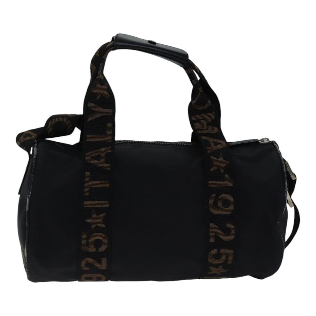 FENDI Boston Bag Nylon 2way Black Silver 2305 26420 098 bs17513