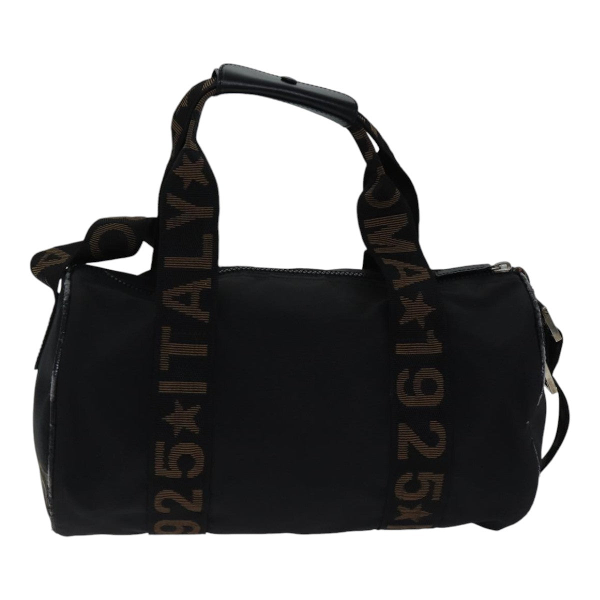 FENDI Boston Bag Nylon 2way Black Silver 2305 26420 098 bs17513