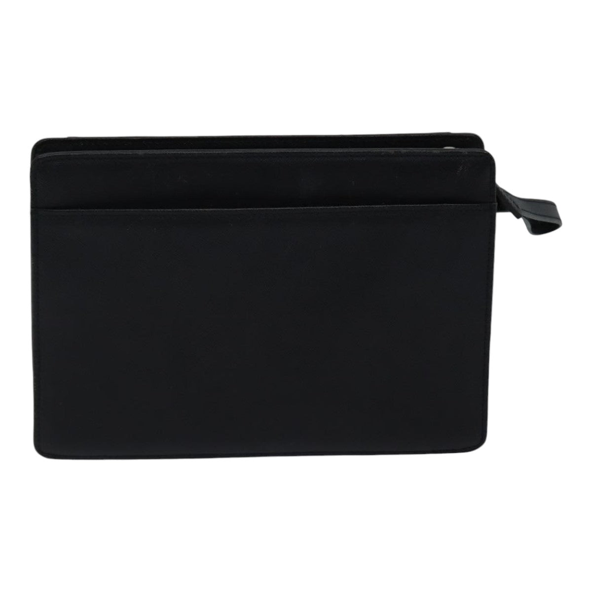 BURBERRY Clutch Bag Leather Black Silver bs17644