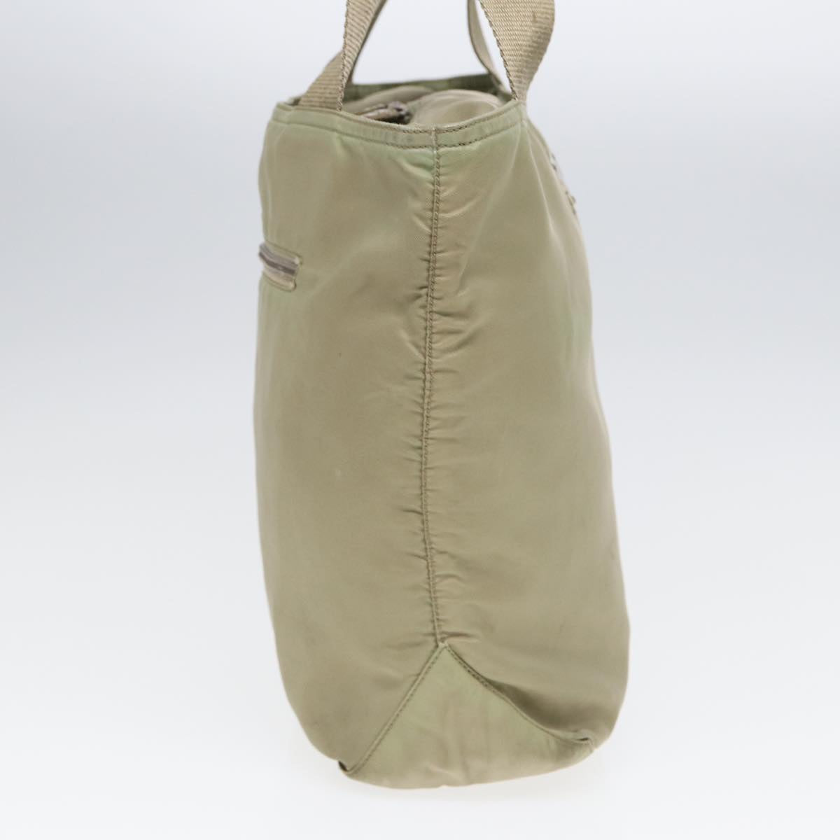 PRADA Tote Bag Nylon Beige Silver bs17670