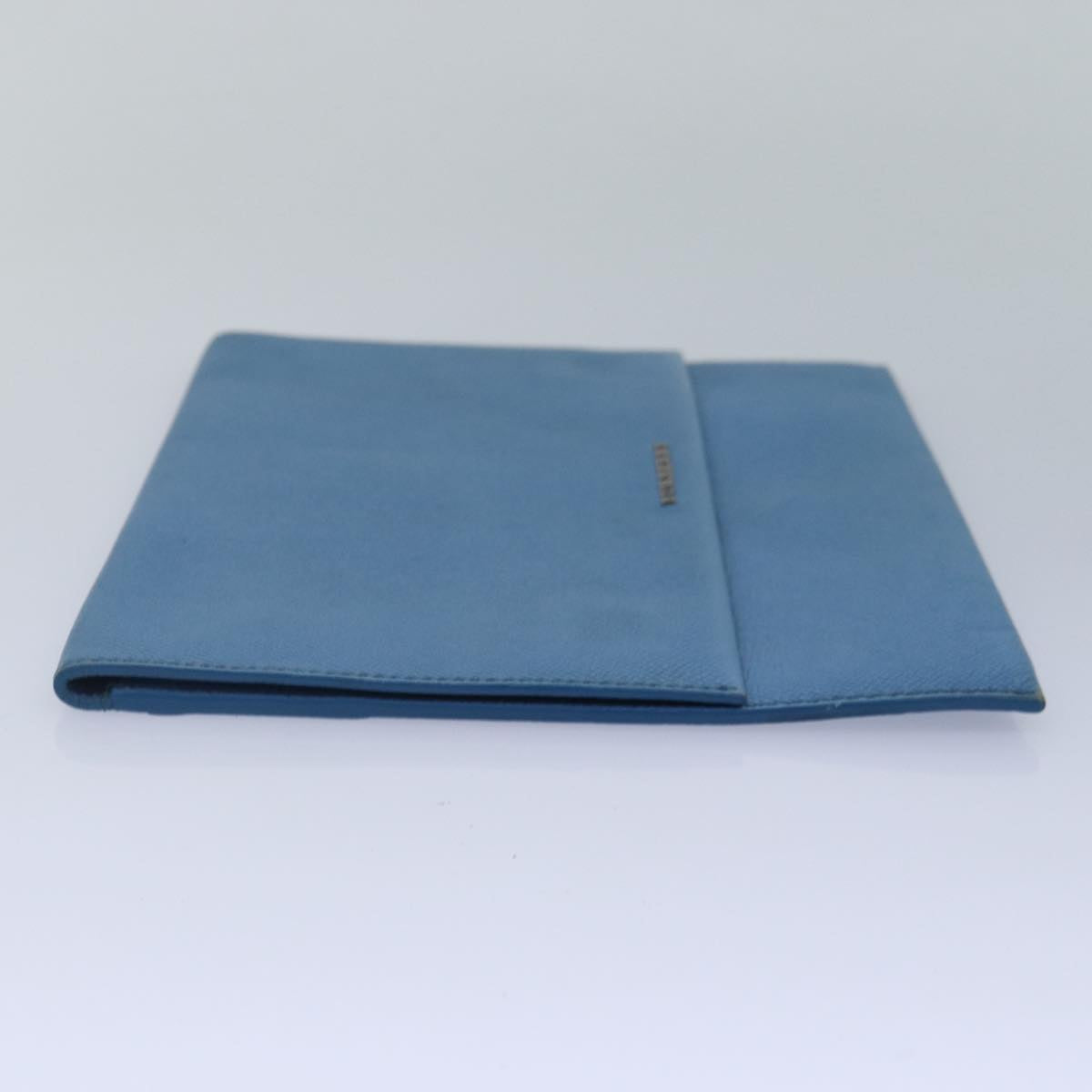 BURBERRY Clutch Bag Leather Blue Silver bs17692