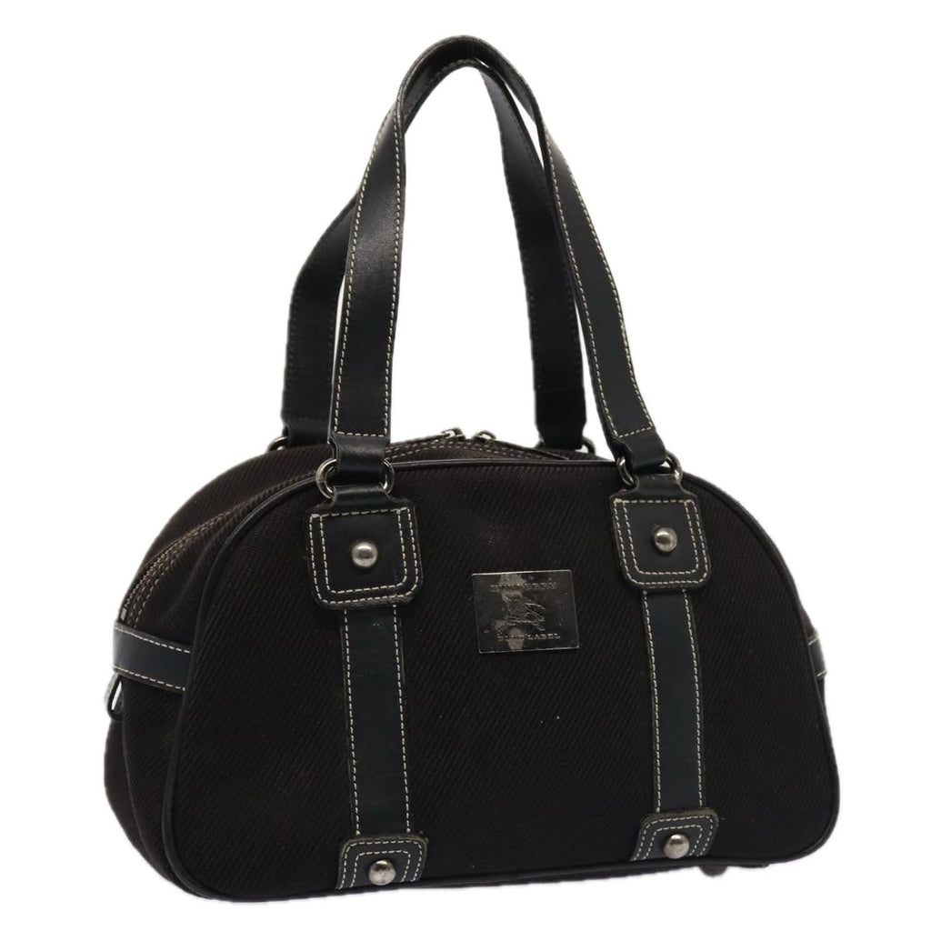 BURBERRY Black label Hand Bag Canvas Black Silver bs17697