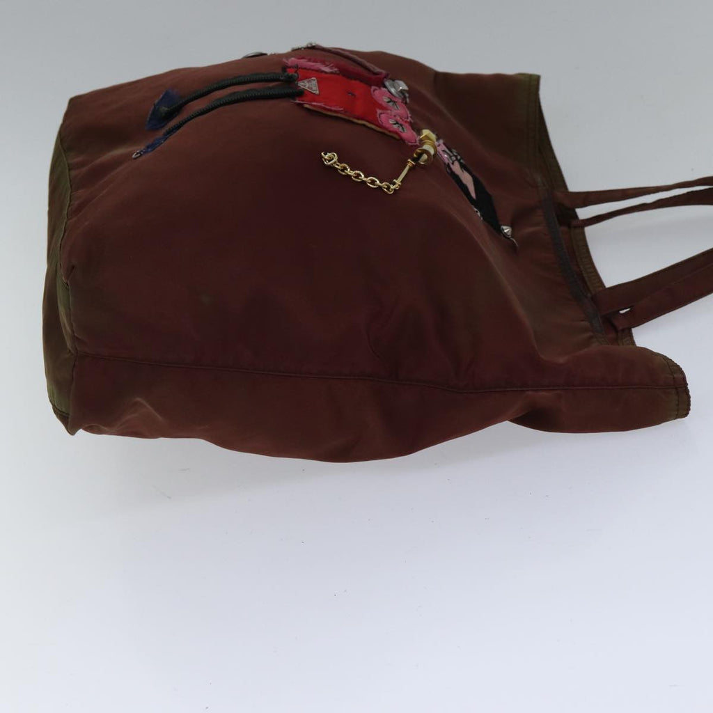 PRADA robot Hand Bag Nylon Brown bs17789