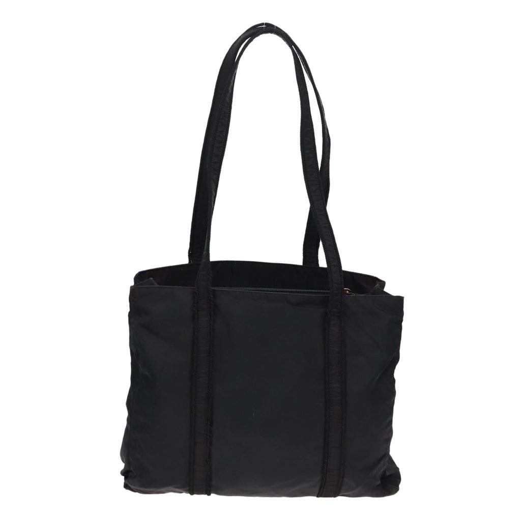 PRADA Tote Bag Nylon Silver Black bs17886