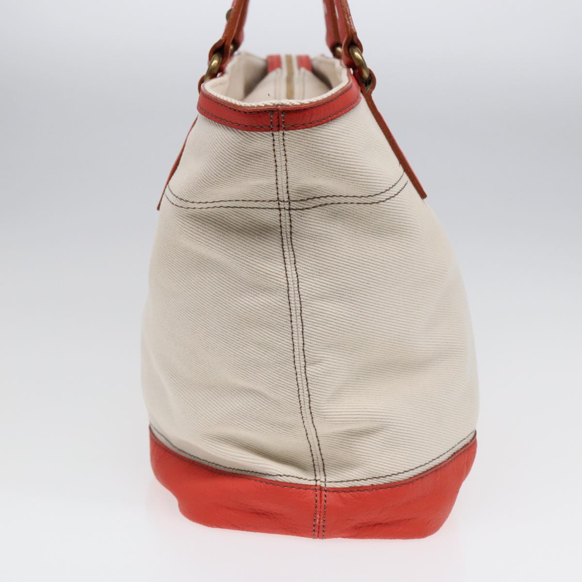 BURBERRY Blue Label Tote Bag Canvas White Orange bs17936