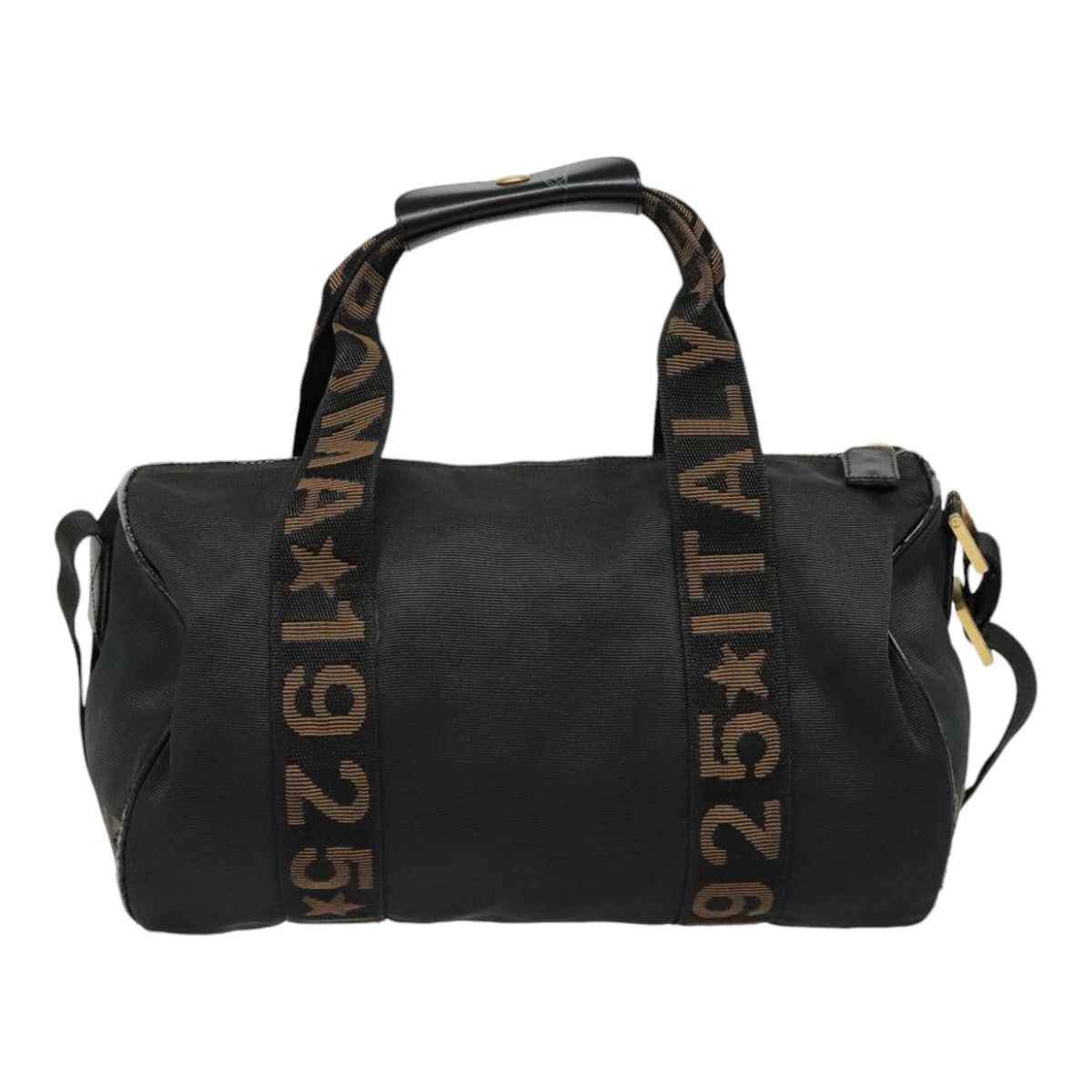 FENDI Boston Bag Nylon 2way Black Gold bs18016