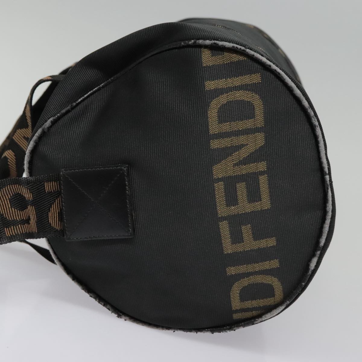 FENDI Boston Bag Nylon 2way Black Gold bs18016