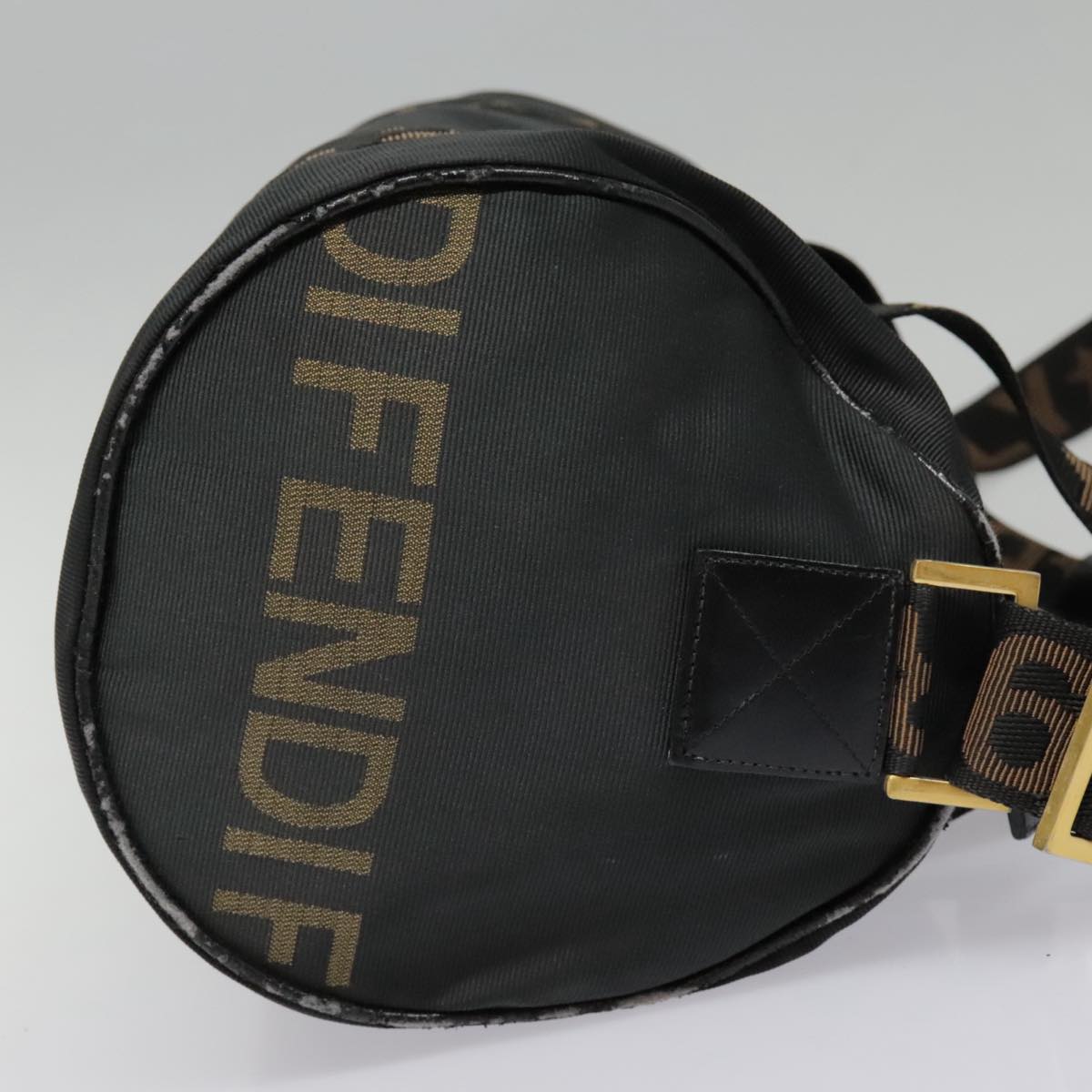 FENDI Boston Bag Nylon 2way Black Gold bs18016